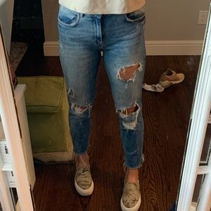 Zara boyfriend ripped jeans
